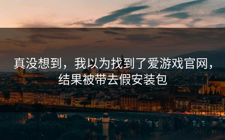 真没想到，我以为找到了爱游戏官网，结果被带去假安装包